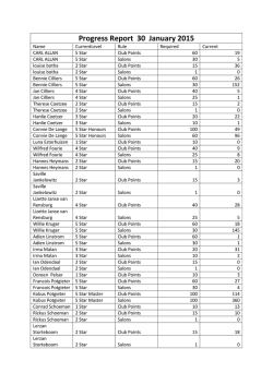 Progress Report 30 January 2015