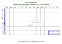 Audio Recording Studio 306 - Timetable
