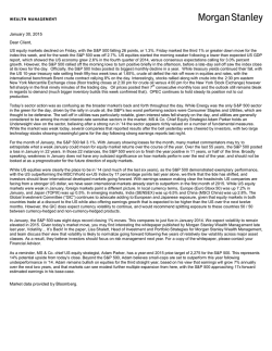 January 30, 2015 Dear Client, Market data