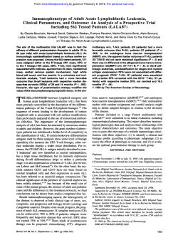 Immunophenotype of Adult Acute Lymphoblastic Leukemia