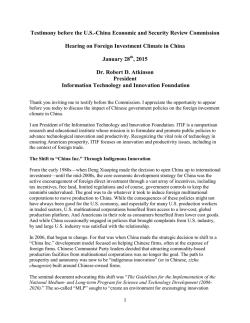 Testimony Before the U.S.-China Economic and Security Review