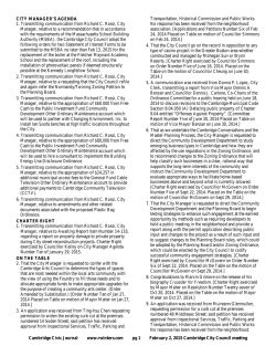 Cambridge City Council meeting - Feb 5, 2015