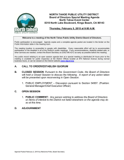 Download the agenda - North Tahoe Public Utility District