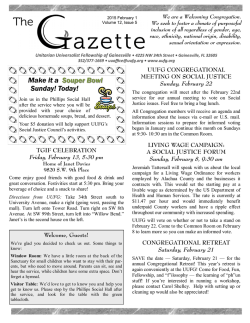 February 1_2015 Gazette - Unitarian Universalist Fellowship