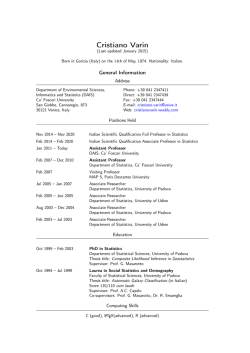Curriculum Vitae - Cristiano Varin