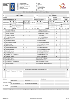Qatar FRA - France Lusail Multipurpose Hall SUN 1 FEB 2015