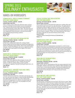CULINARY ENTHUSIASTS - Montgomery County Community College