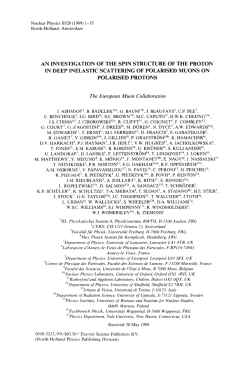 AN INVESTIGATION OF THE SPIN STRUCTURE OF THE