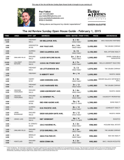 Sunday Open House Guide 2/1
