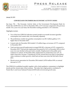 GDB Releases December 2014 Economic Activity Index