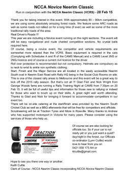 Supp Regs NCCA Novice Neerim Classic