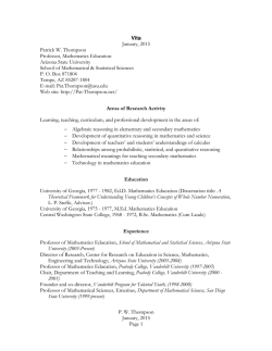 P. W. Thompson January, 2015 Page 1 Vita