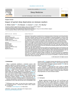 Impact of partial sleep deprivation on Immune markers