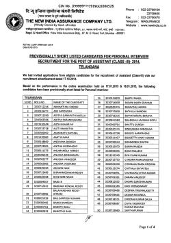 2014 Telangana - The New India Assurance Co. Ltd.