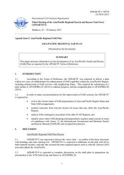 Asia Pacific Regional SAR Plan