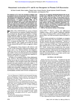 Mutational Activation of N- and K-ras Oncogenes in Plasma