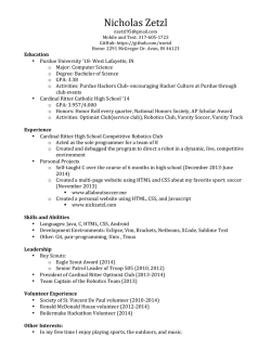Resume - Nick Zetzl