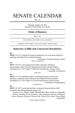 Thu Jan 29 2015 - Kansas Legislature