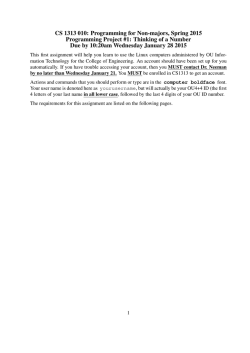 Programming Project #1 specification