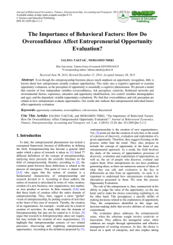 How Do Overconfidence Affect Entrepreneurial Opportunity