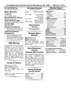 Back Page - First Baptist Church