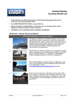 Coldwell Banker Courtesy Rental List