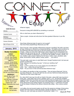 January 2015 Pastor Jon Kroeze - Pittsfield Church of the Nazarene