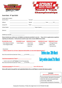 4th April Sprint Auto Parts SA Track Championships Round 2