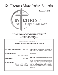 St. Thomas More Parish Bulletin - John Patrick Publishing Company