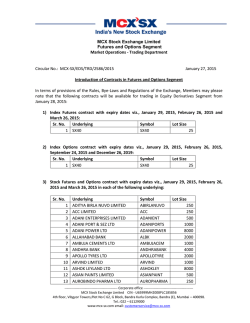 MCX Stock Exchange Limited - Mcx