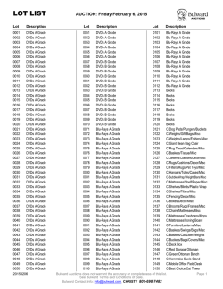 LOT LIST - Bulward Auctions