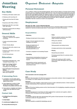 Jonathan Weaving Marketing Manager