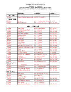 2015 Chinese New Year Schedule