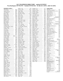 SCC TELEPHONE DIRECTORY &ndash; updated 01/28/2015 West