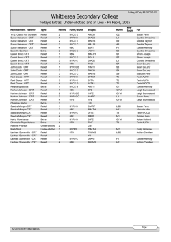 Daily Extras - Staff Intranet Page