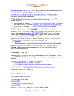 February 2015 IRS news