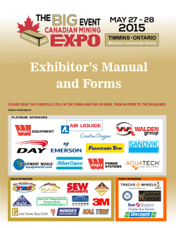 Exhibitor PDF Manual - Canadian Mining Expo