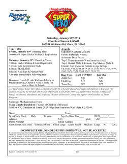 Saturday, January 31st 2015 Church at Viera at 8