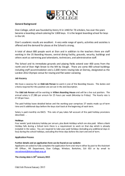 Odd Job Person/January 2015 General Background Eton College