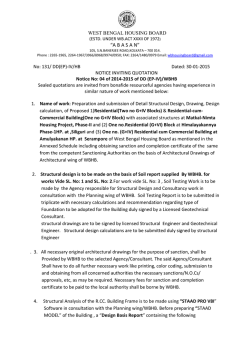 NIQ for Structural consultancy and sanctioning