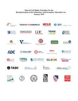 Shared Civil Rights Principles for the Reauthorization of the