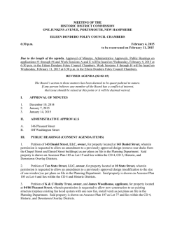 Wednesday, February 4, 2015, Historic District