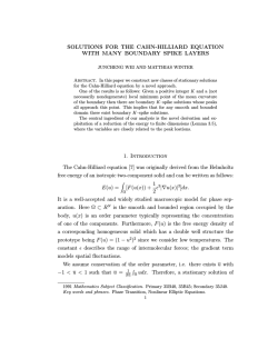 SOLUTIONS FOR THE CAHN-HILLIARD EQUATION WITH