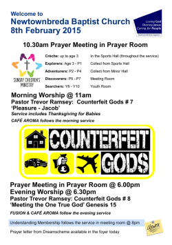 Newtownbreda Baptist Church 1st February 2015