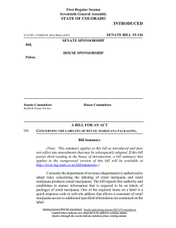INTRODUCED - State Bill Colorado