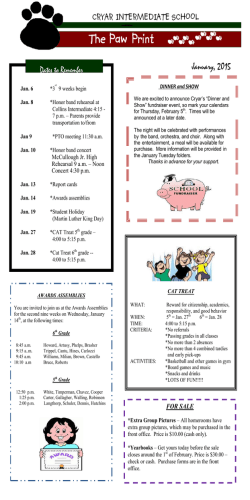 Monthly Newsletter - Cryar Intermediate School