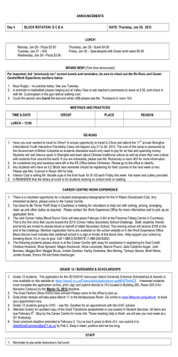 Thursday - Mark R. Isfeld Secondary School