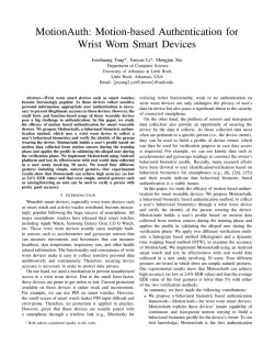 Motion-based Authentication for Wrist Worn Smart