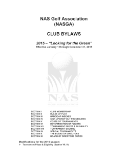 NAS Golf Association (NASGA) CLUB BYLAWS