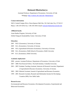 Curriculum Vitae - Department of Economics